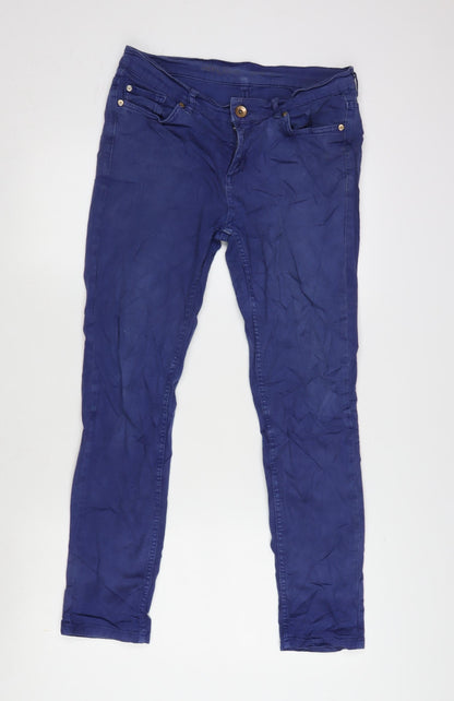 Oasis Womens Purple Cotton Blend Straight Jeans Size 30 in L27 in Regular Zip