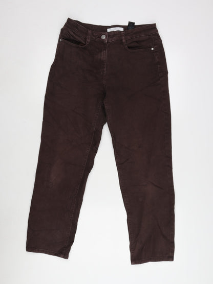 NEXT Womens Brown Cotton Blend Straight Jeans Size 6 L26 in Regular Zip - Emma Willis.