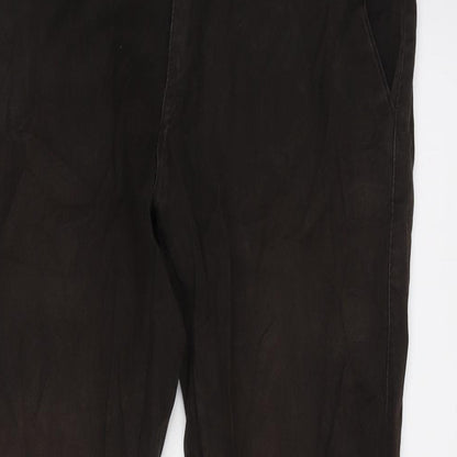 Leaves Plus Mens Brown Cotton Blend Straight Jeans Size 30 in L32 in Regular Zip