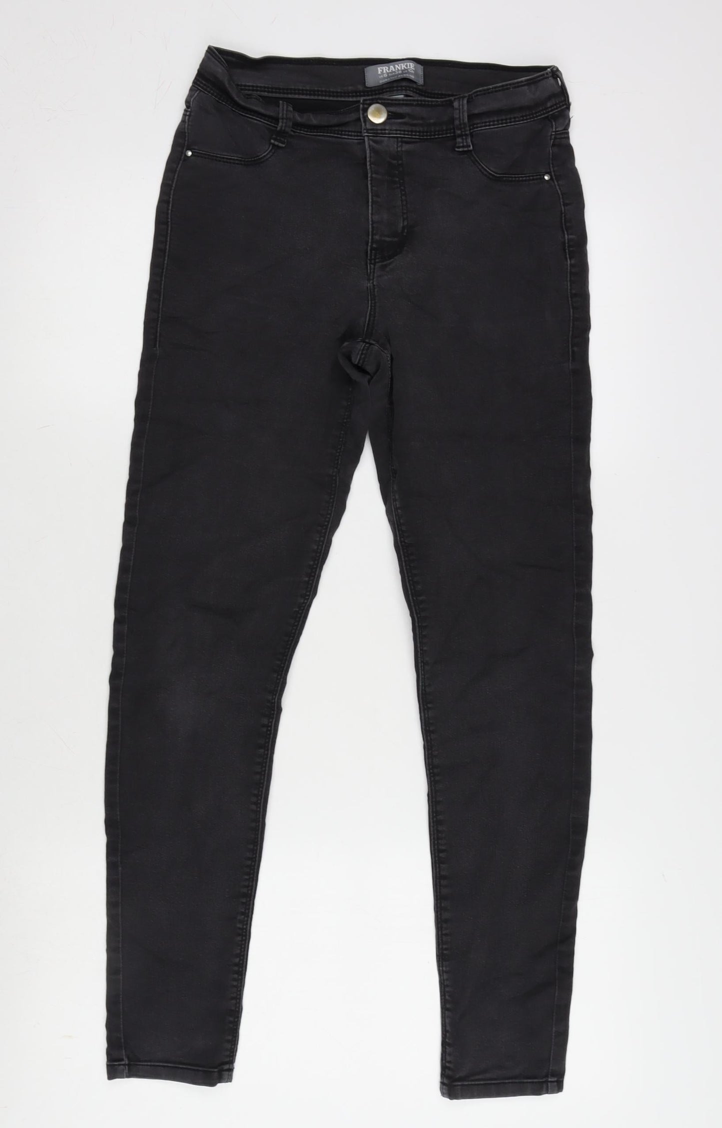 Dorothy Perkins Womens Grey Cotton Blend Tapered Jeans Size 6 L27 in Regular Zip