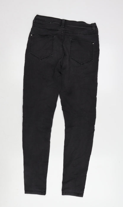 Dorothy Perkins Womens Grey Cotton Blend Tapered Jeans Size 6 L27 in Regular Zip