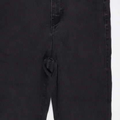 Dorothy Perkins Womens Grey Cotton Blend Tapered Jeans Size 6 L27 in Regular Zip