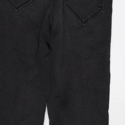 Dorothy Perkins Womens Grey Cotton Blend Tapered Jeans Size 6 L27 in Regular Zip