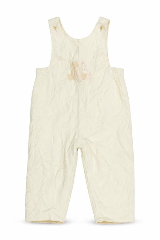 Mayorat Girls Ivory Cotton Dungaree One-Piece Size 24 Months Button