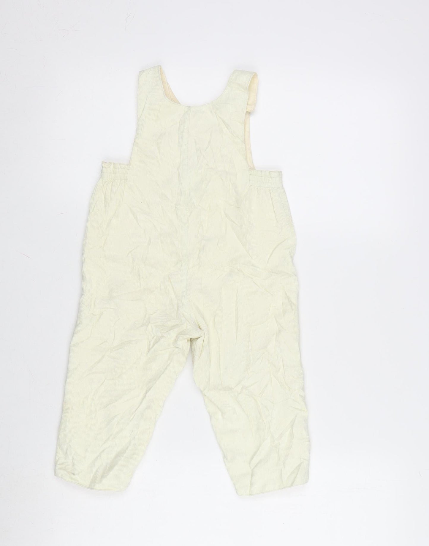 Mayorat Girls Ivory Cotton Dungaree One-Piece Size 24 Months Button