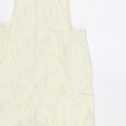 Mayorat Girls Ivory Cotton Dungaree One-Piece Size 24 Months Button