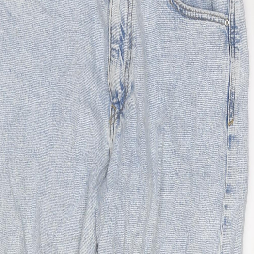 Zara Womens Blue Cotton Straight Jeans Size 38 in L26 in Regular Zip