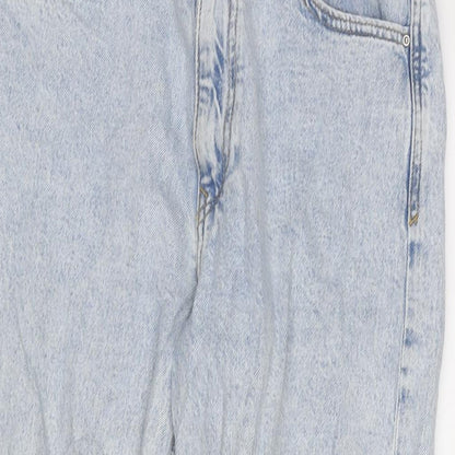 Zara Womens Blue Cotton Straight Jeans Size 38 in L26 in Regular Zip