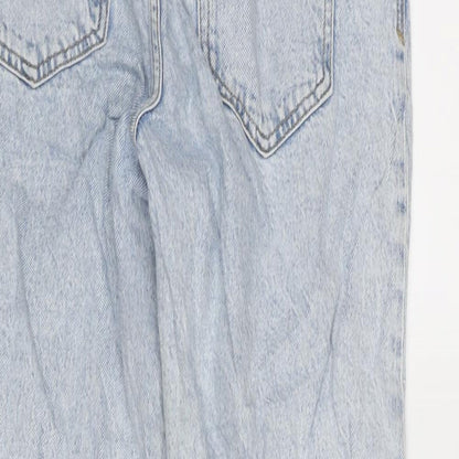 Zara Womens Blue Cotton Straight Jeans Size 38 in L26 in Regular Zip