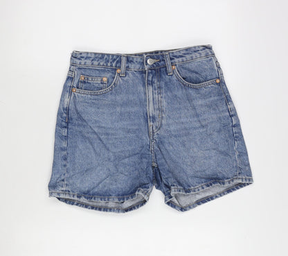 Weekday Womens Blue Cotton Bermuda Shorts Size 26 in Regular Zip