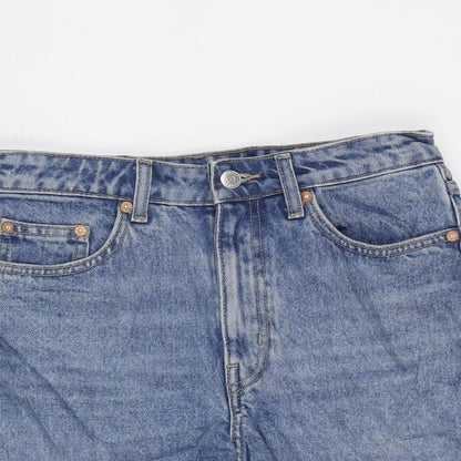 Weekday Womens Blue Cotton Bermuda Shorts Size 26 in Regular Zip