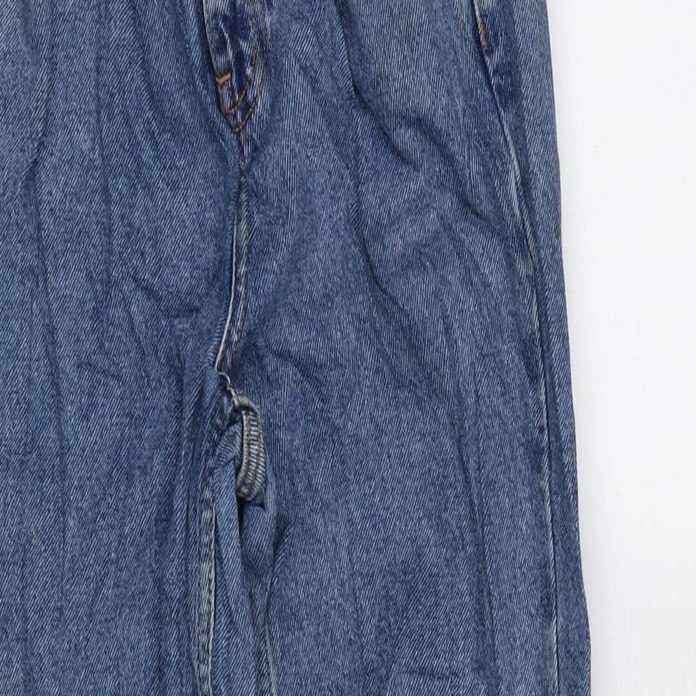 New Look Womens Blue Cotton Blend Straight Jeans Size 6 L28 in Regular Zip - Waisty 22 Inches.