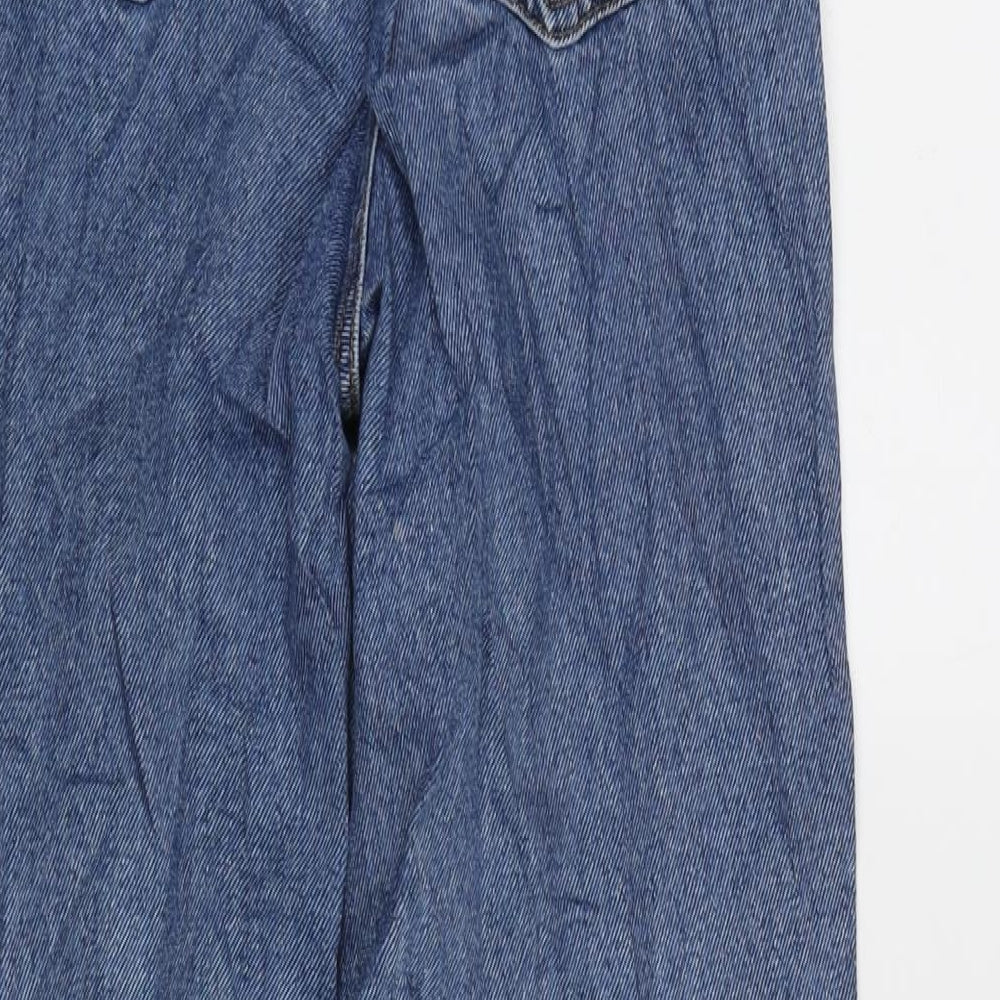New Look Womens Blue Cotton Blend Straight Jeans Size 6 L28 in Regular Zip - Waisty 22 Inches.