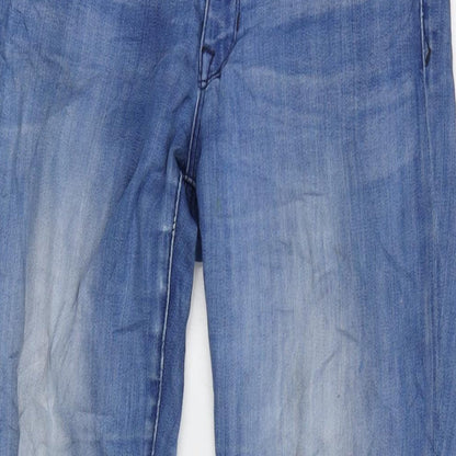 Gap 1969 Womens Blue Cotton Blend Tapered Jeans Size 30 in L28 in Regular Zip