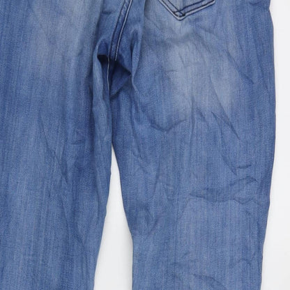 Gap 1969 Womens Blue Cotton Blend Tapered Jeans Size 30 in L28 in Regular Zip
