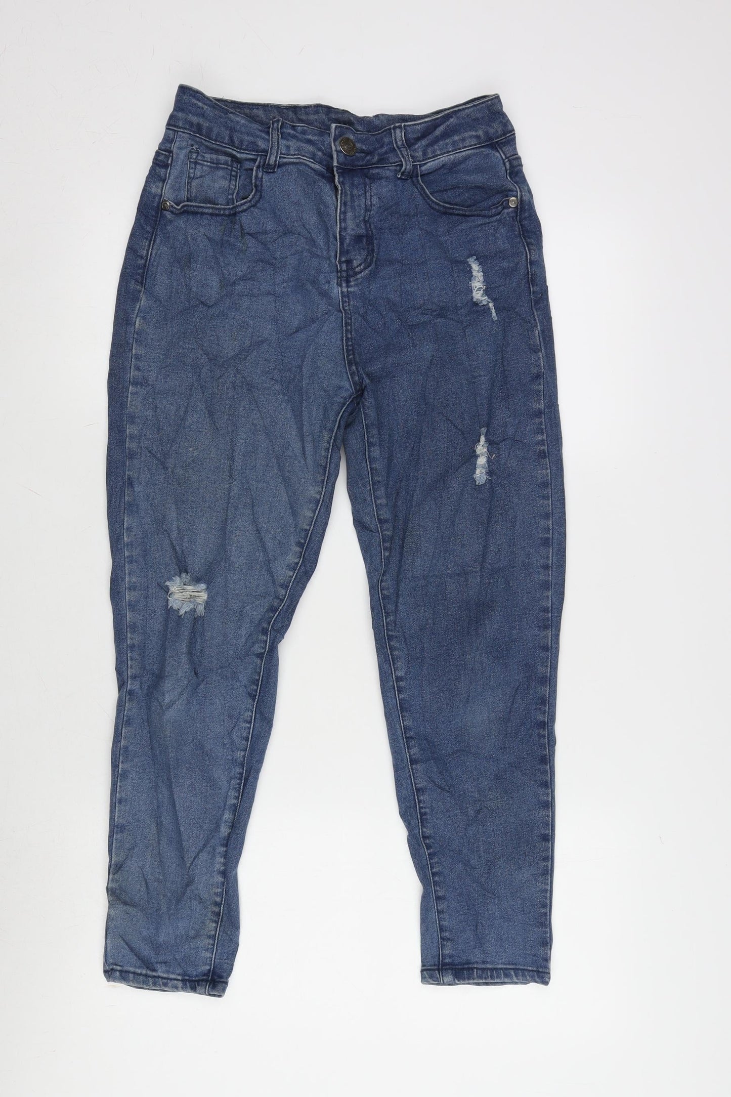 Philippo plieno Womens Blue Cotton Blend Tapered Jeans Size 26 in L23.5 in Regular Zip