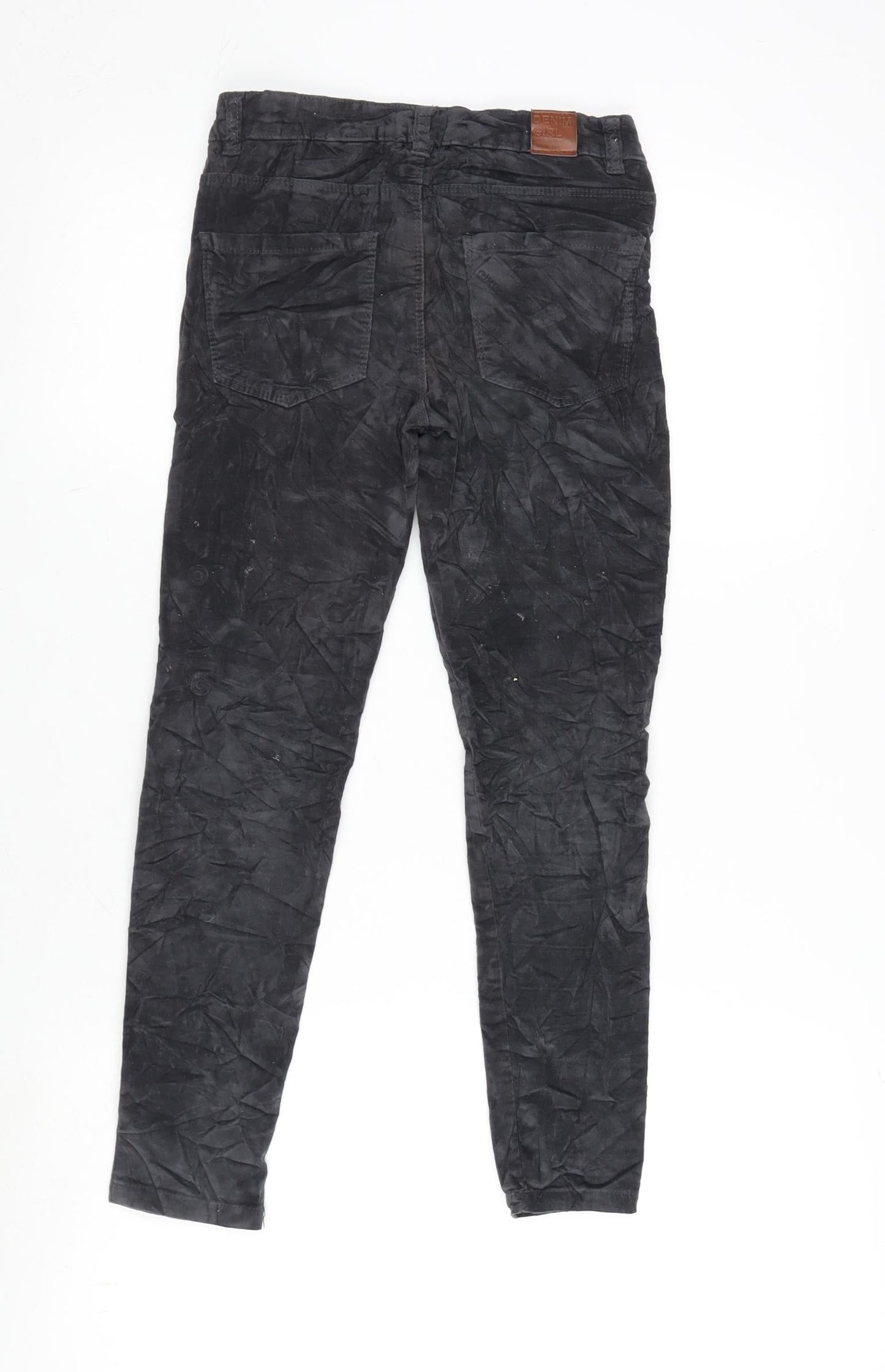 Zara Girls Grey Cotton Capri Trousers Size 9-10 Years L23 in Regular Zip