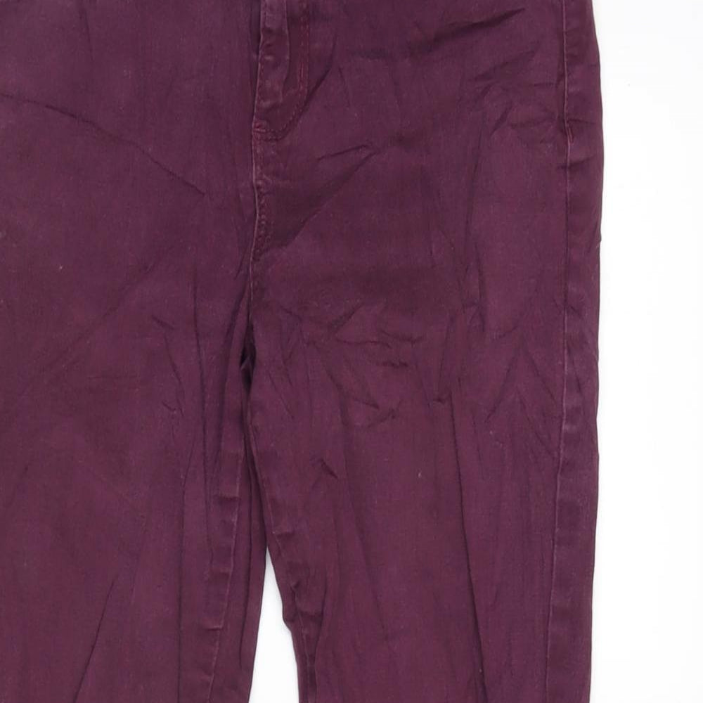 River Island Womens Purple Cotton Blend Tapered Jeans Size 8 L29 in Regular Zip