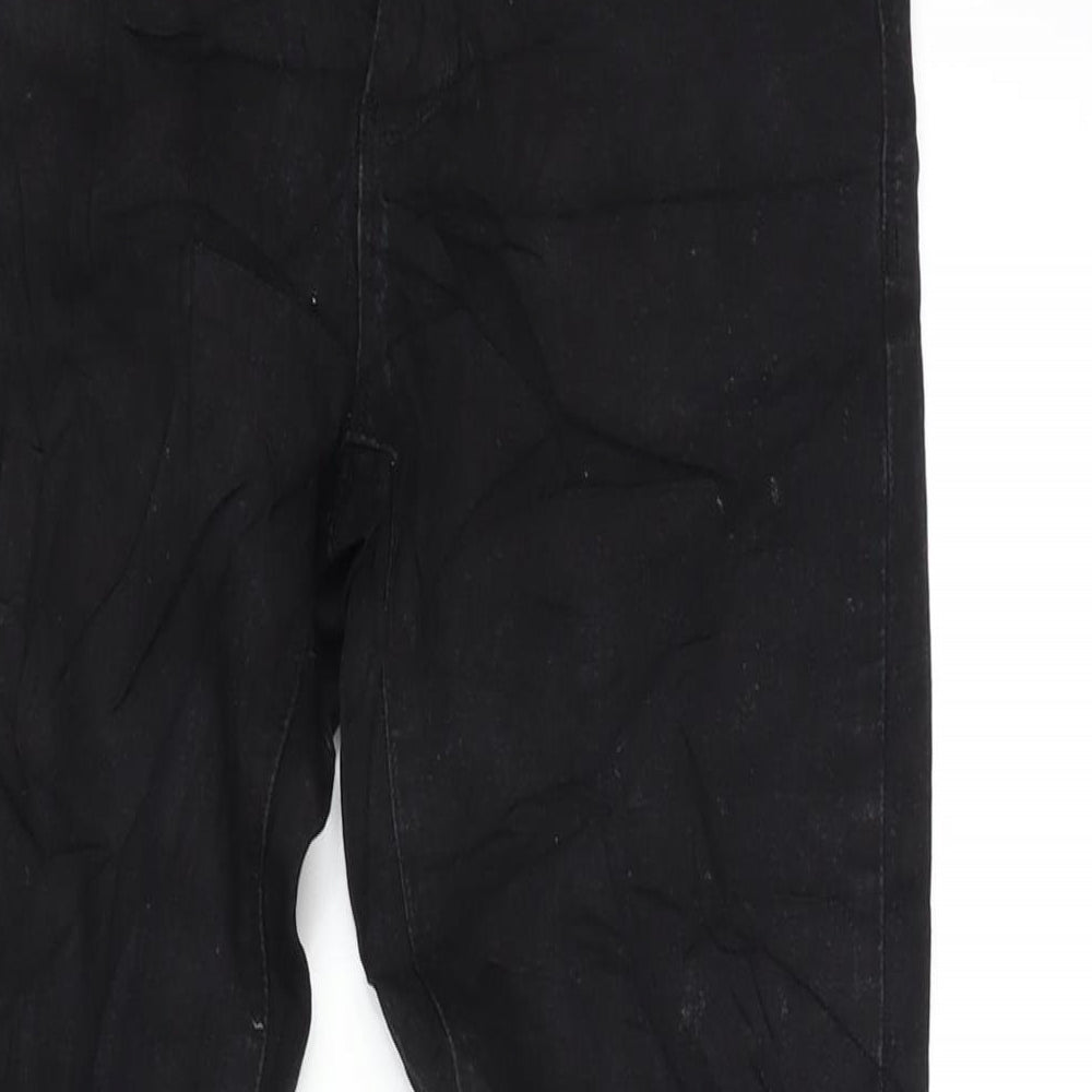 Denim & Co. Womens Black Cotton Blend Tapered Jeans Size 6 L29 in Regular Zip
