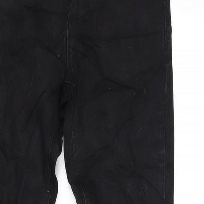 Denim & Co. Womens Black Cotton Blend Tapered Jeans Size 6 L29 in Regular Zip