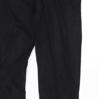Denim & Co. Womens Black Cotton Blend Tapered Jeans Size 6 L29 in Regular Zip