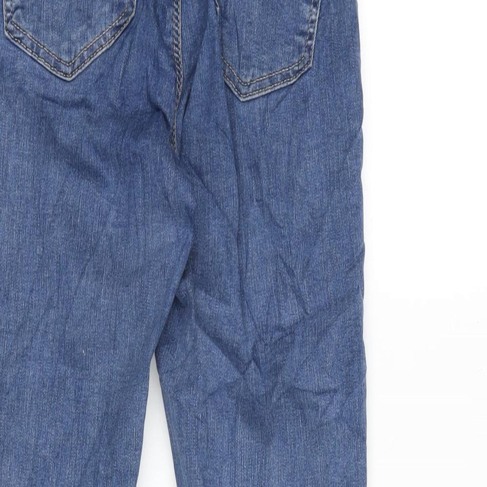 Topshop Womens Blue Cotton Blend Tapered Jeans Size 30 in L25 in Regular Zip