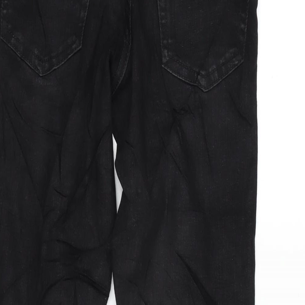 Denim & Co. Mens Black Cotton Blend Straight Jeans Size 28 in L30 in Regular Button