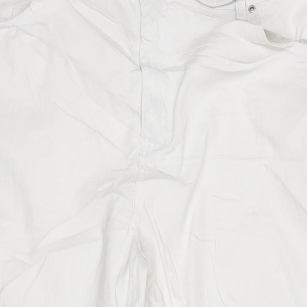 In the Style Womens White Cotton Blend Straight Jeans Size 24 L23 in Regular Zip