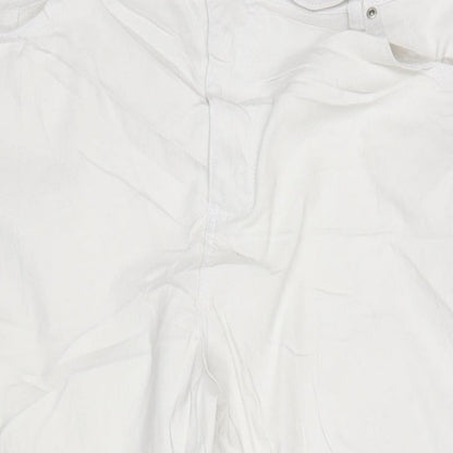 In the Style Womens White Cotton Blend Straight Jeans Size 24 L23 in Regular Zip