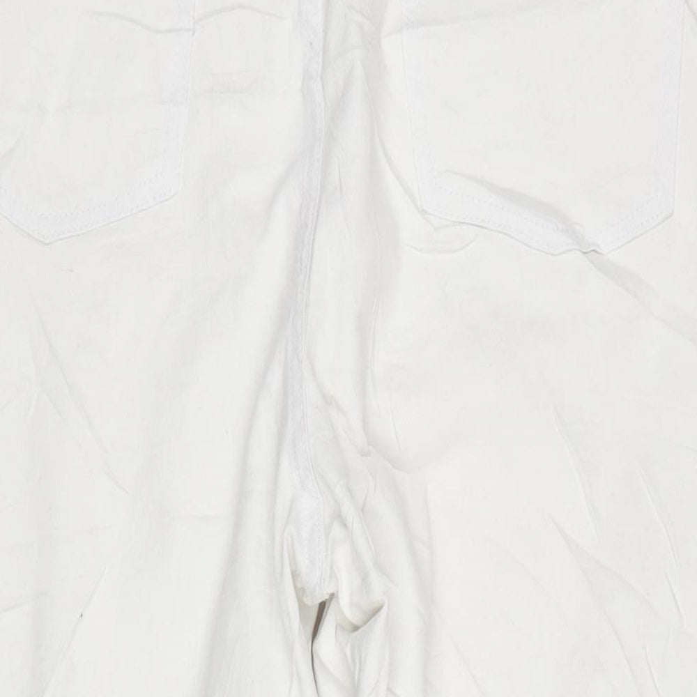 In the Style Womens White Cotton Blend Straight Jeans Size 24 L23 in Regular Zip