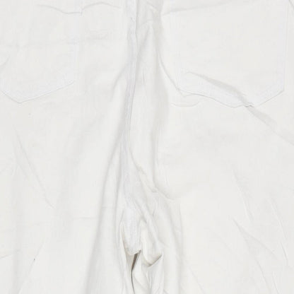 In the Style Womens White Cotton Blend Straight Jeans Size 24 L23 in Regular Zip