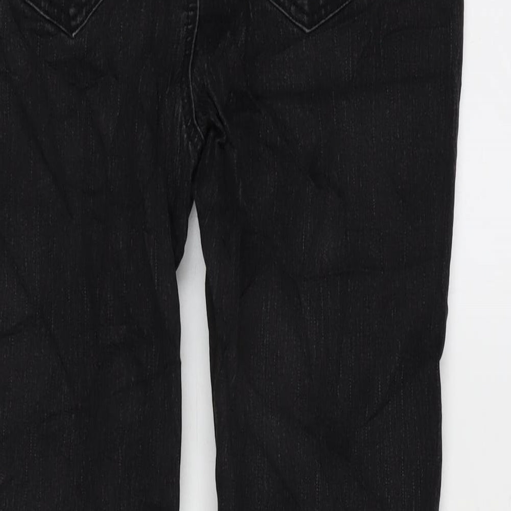 TU Womens Grey Cotton Blend Straight Jeans Size 10 L27 in Regular Zip