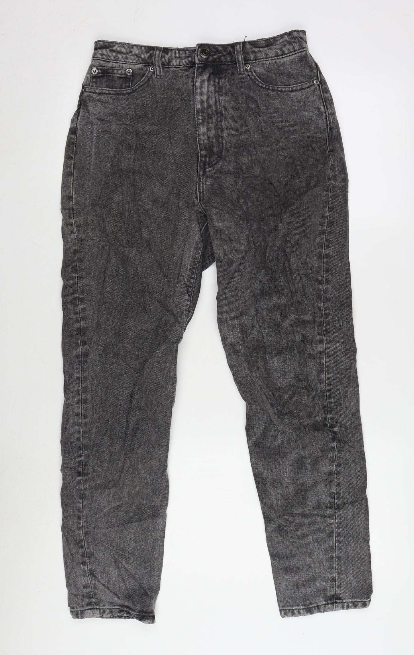 Denim Glassons Womens Grey Cotton Straight Jeans Size 8 L26 in Regular Zip