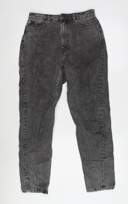 Denim Glassons Womens Grey Cotton Straight Jeans Size 8 L26 in Regular Zip