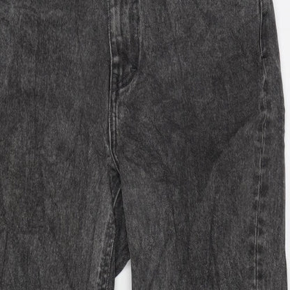 Denim Glassons Womens Grey Cotton Straight Jeans Size 8 L26 in Regular Zip