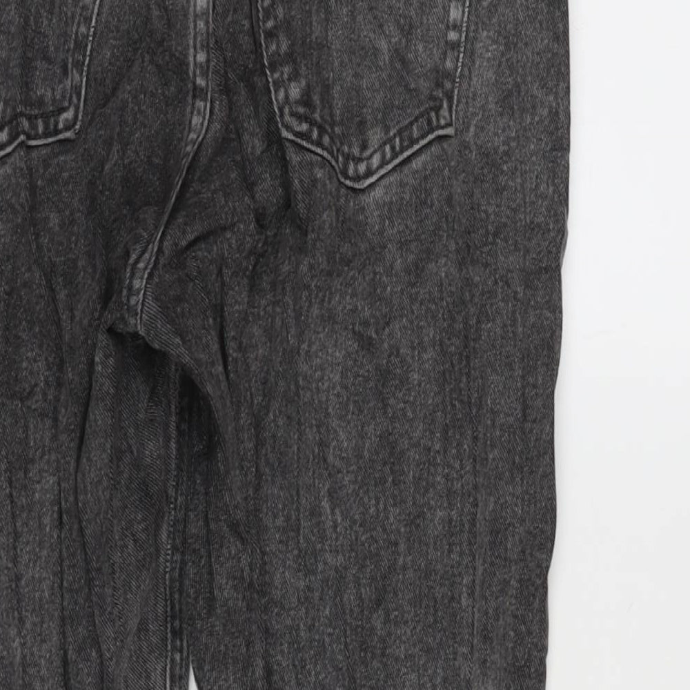 Denim Glassons Womens Grey Cotton Straight Jeans Size 8 L26 in Regular Zip