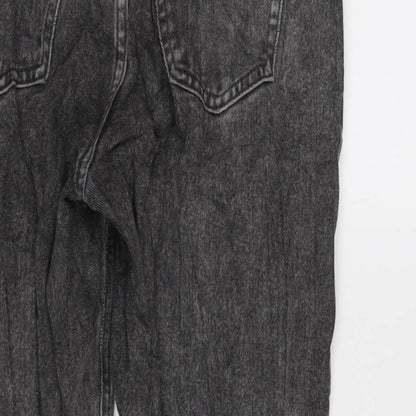 Denim Glassons Womens Grey Cotton Straight Jeans Size 8 L26 in Regular Zip