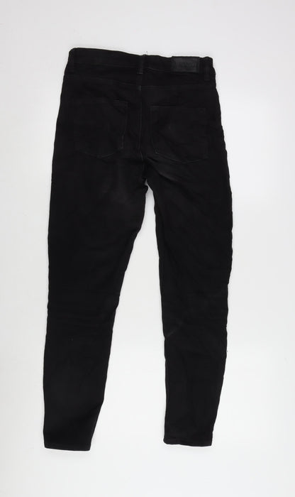 Monki Womens Black Cotton Blend Tapered Jeans Size 28 in L25 in Regular Zip