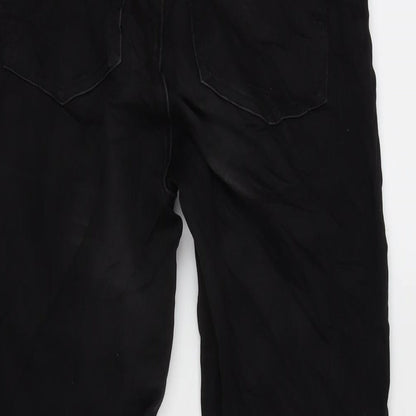 Monki Womens Black Cotton Blend Tapered Jeans Size 28 in L25 in Regular Zip