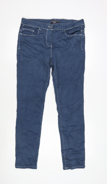 Womens UK Size 14 Marks and Spencer Regular Fit Skinny Blue Jeans
