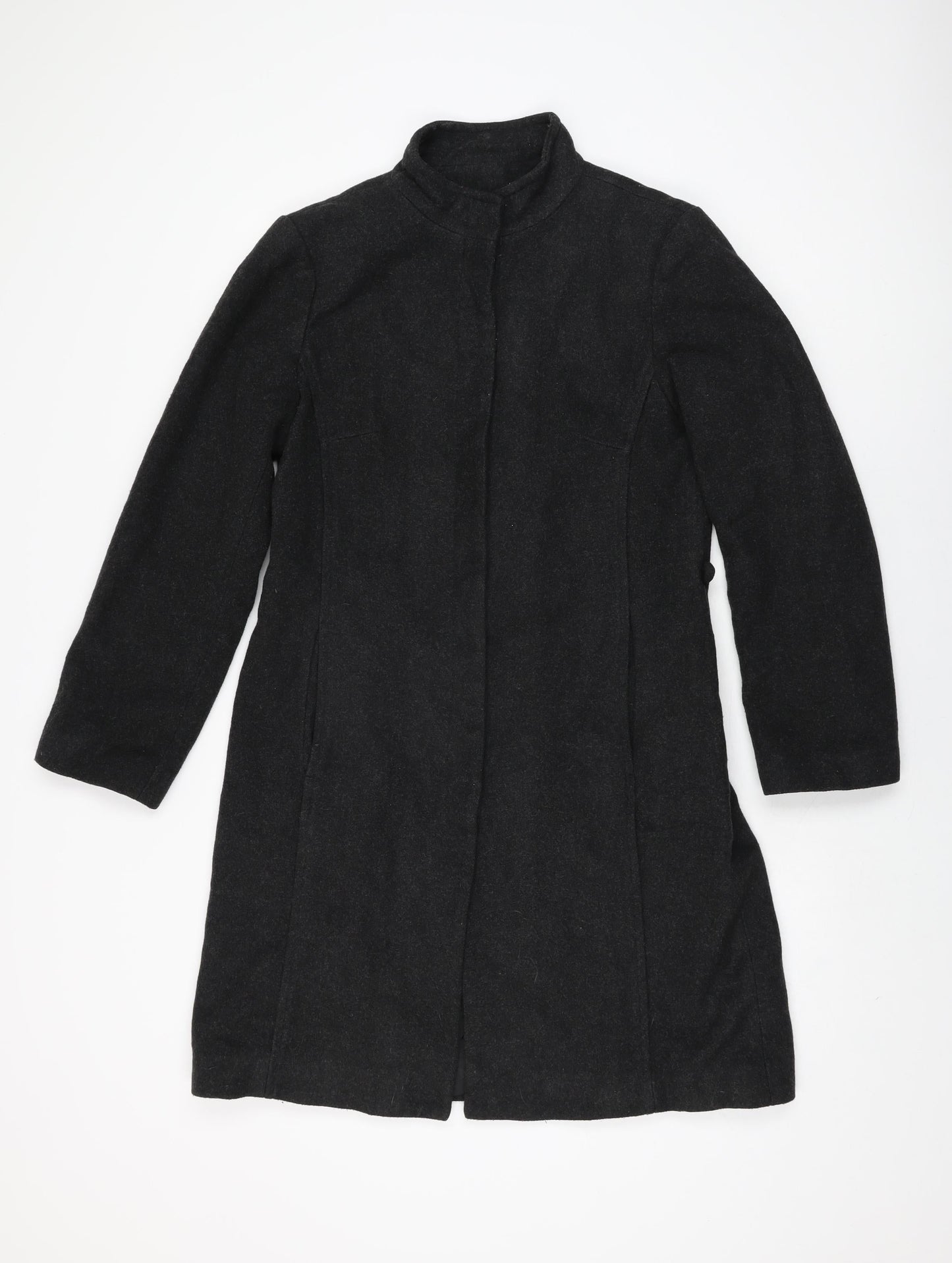 PCF Womens Black Overcoat Coat Size 10 Button