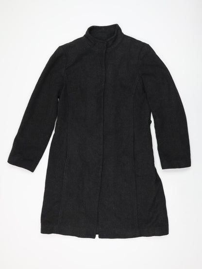 PCF Womens Black Overcoat Coat Size 10 Button