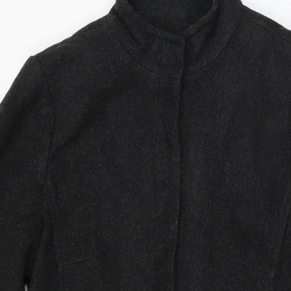 PCF Womens Black Overcoat Coat Size 10 Button