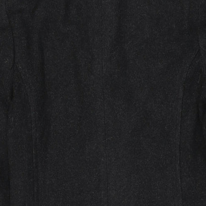 PCF Womens Black Overcoat Coat Size 10 Button