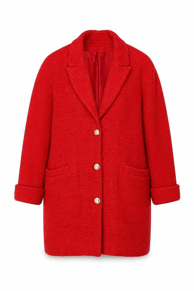 Womens UK Size M Zara Red Overcoat