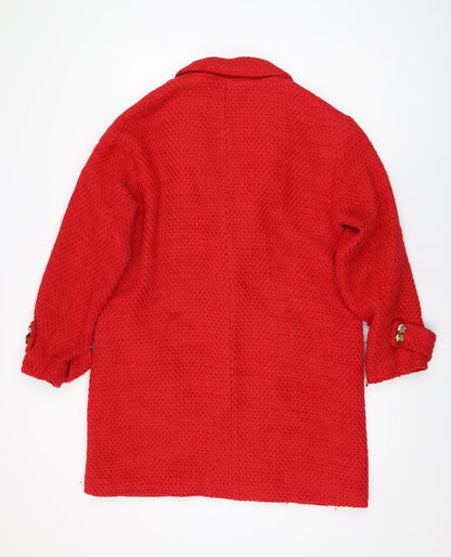 Womens UK Size M Zara Red Overcoat