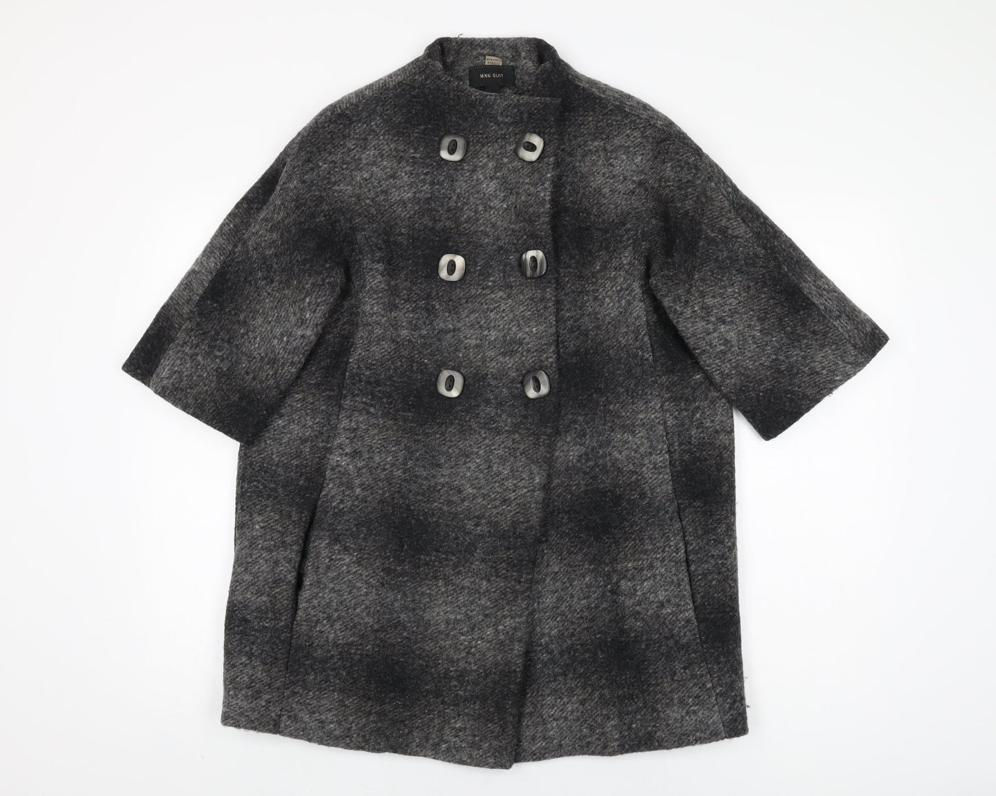 Womens UK Size S Mango Grey Overcoat