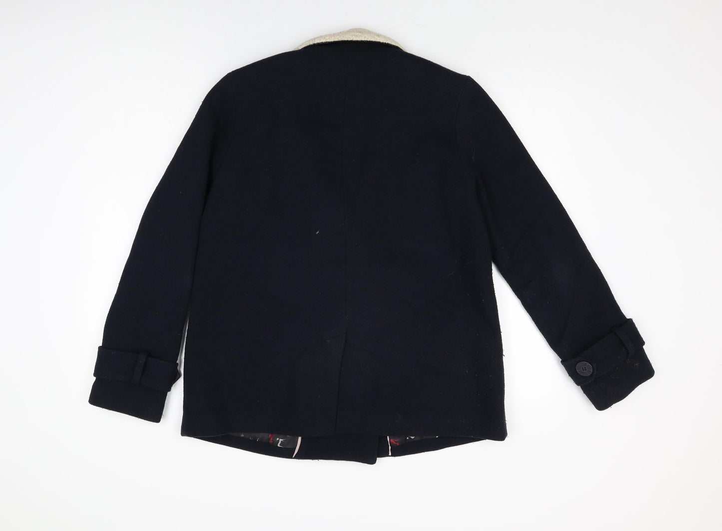 Henry Holland Womens Blue Overcoat Coat Size 12 Button