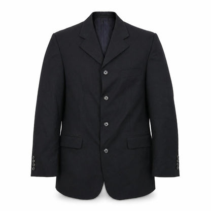 Equity Mens Black Striped Polyester Jacket Suit Jacket Size 38 Regular
