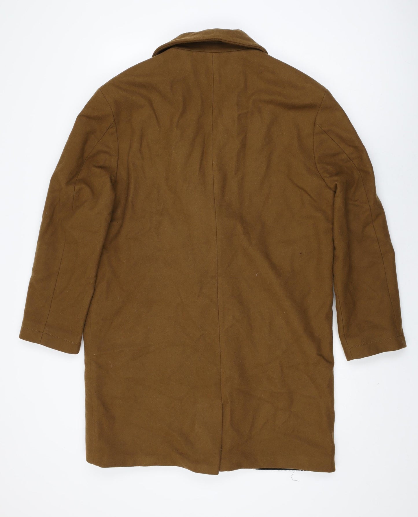 Zara Mens Brown Overcoat Coat Size S Button